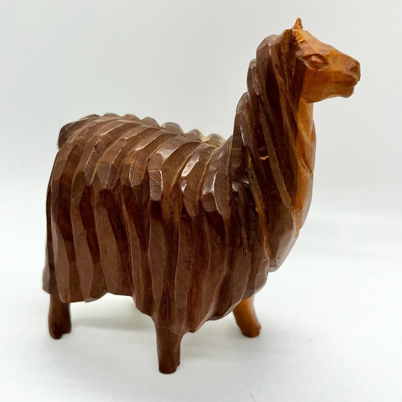 Other - Wooden Llama Sculpture Home Tabletop Shelf Decor
